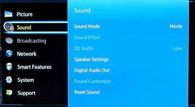 Take a look at the Sound Settings Menu in Samsung Smart 3D TV. | Samsung India