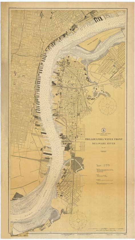 Philadelphia Waterfront and Delaware River Historical Map 1924 ...