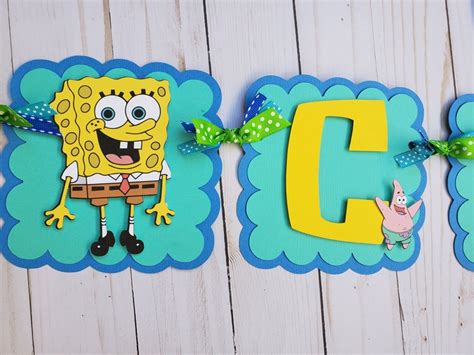 Spongebob Birthday banner. Spongebob sign. Spongebob Birthday. | Etsy