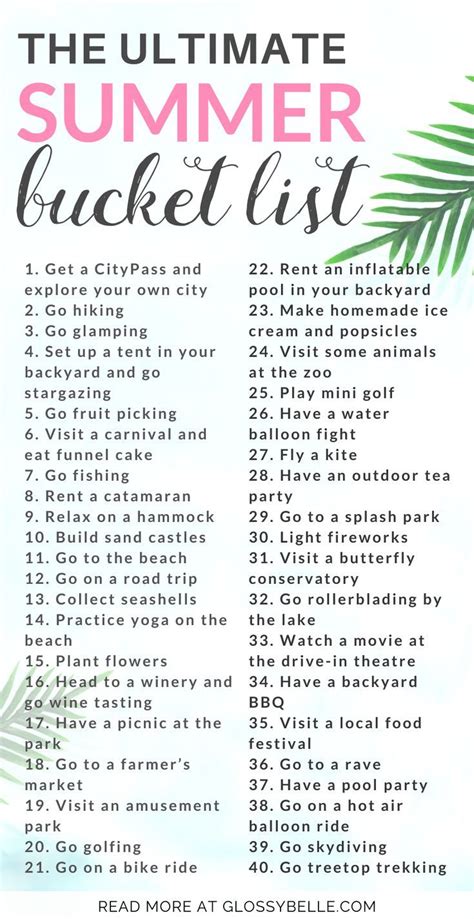 The Ultimate Summer Bucket List: 50 Fun Summer Activities For Adults in 2023 | Ultimate summer ...