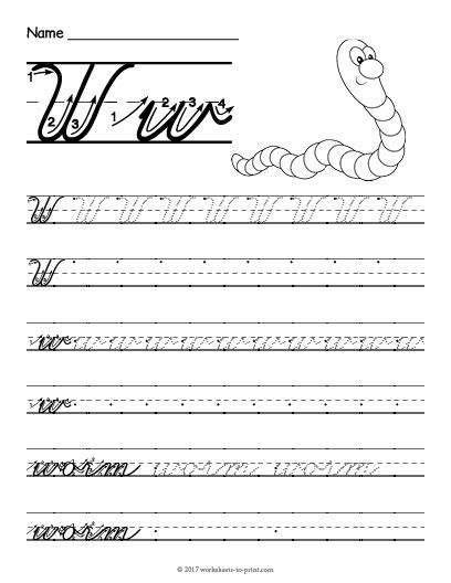 Cursive W Worksheet