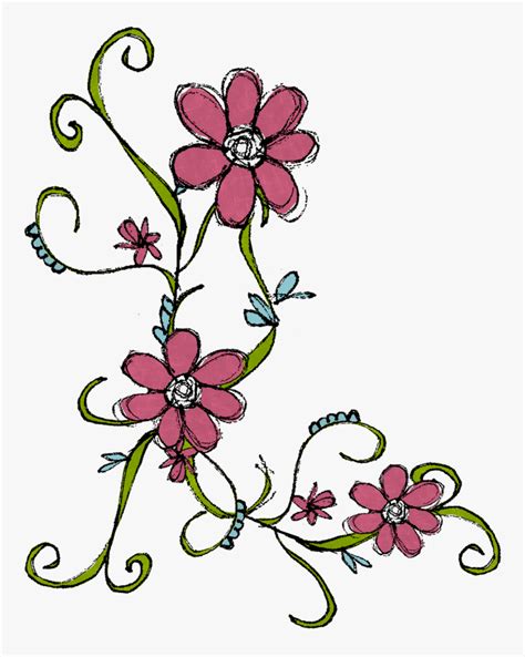 Flower Doodle Photo - Flower Doodles For A Background, HD Png Download ...