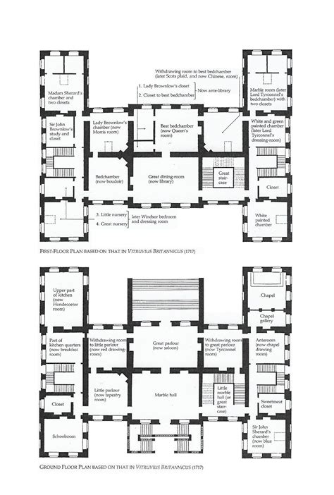 Belton House ground and first floor plans. | Country house floor plan, Mansion floor plan, House ...