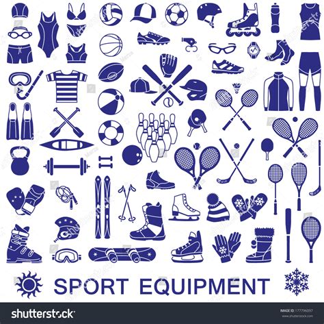 Big Set Vector Icons Sport Equipment Stock Vector (Royalty Free ...