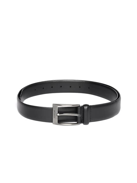 Buy Titan Men Black Solid Leather Belt - Belts for Men 10495770 | Myntra