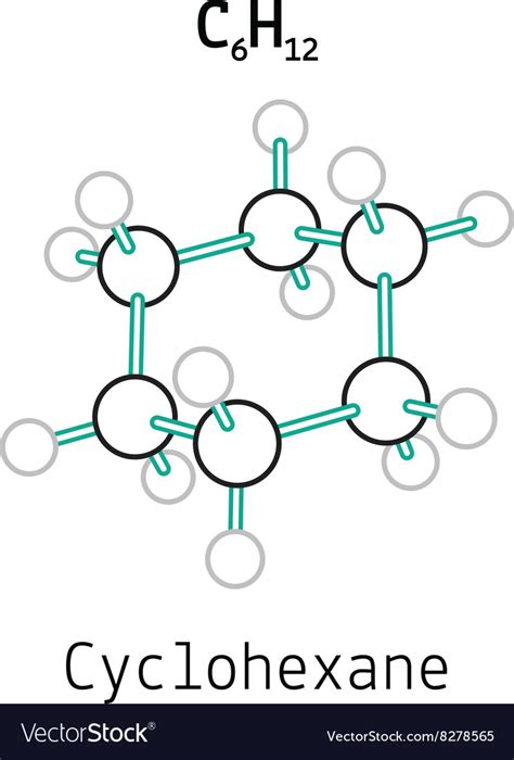 C6h12 cyclohexane molecule Royalty Free Vector Image