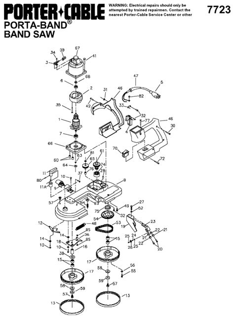 Porter Cable 7723 Porta-Band Band Saw Parts (TYPE 1) - Porter Cable ...