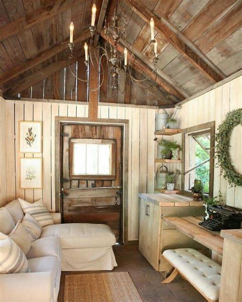 Pin by Kristie Crespo on Shabby Chic Suite | Shed to tiny house, Living in a shed, Shed homes