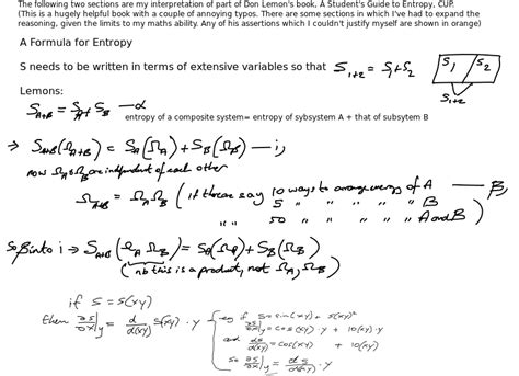 Fundamental entropy equation 1 - EXPLANET