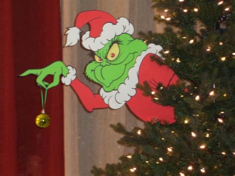 Grinch in your tree / Stealing the ornaments / cutout large | Etsy