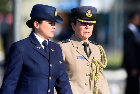 Chilean Air Force and Royal Air Force Group Captains during the Chilean Air Force Academy ...