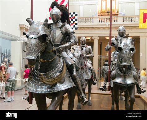 An armor exhibit at the Metropolitan Museum of Art, New York City USA Stock Photo - Alamy