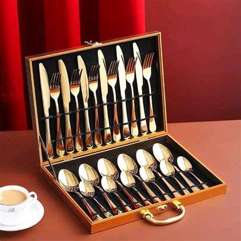 24pcs gold cutlery set - amazingshopgh