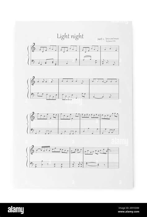 Music sheet on white background Stock Photo - Alamy