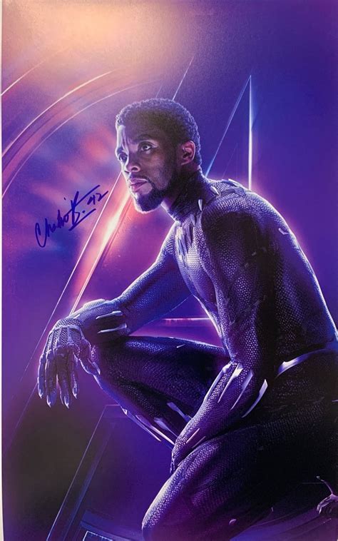 Autograph Avengers Endgame Chadwick Boseman Poster