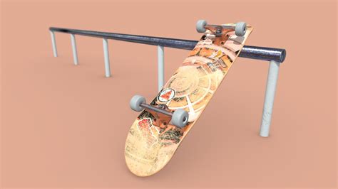 Skateboard on rail - Download Free 3D model by antoineallardchoquette ...