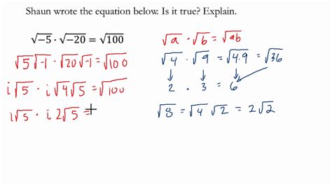 Special Case with Imaginary Numbers Algebra 2 - YouTube