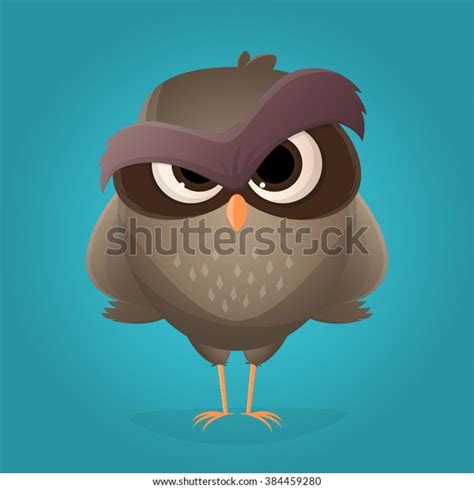 Angry Cartoon Owl Stock Vector (Royalty Free) 384459280