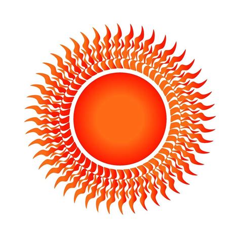 Sun illustration with so many hot petals.Surya colorful vector icon ...