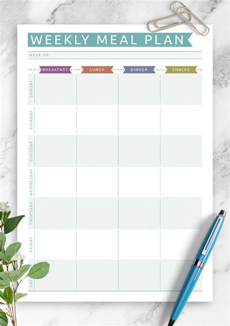 Meal Planner Template Word