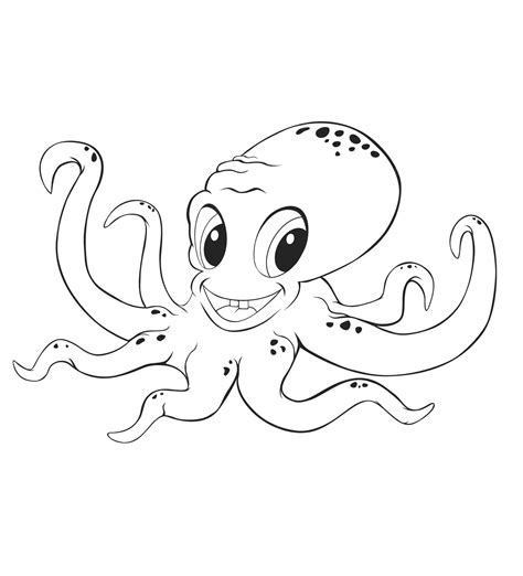Red Octopus coloring page - Download, Print or Color Online for Free