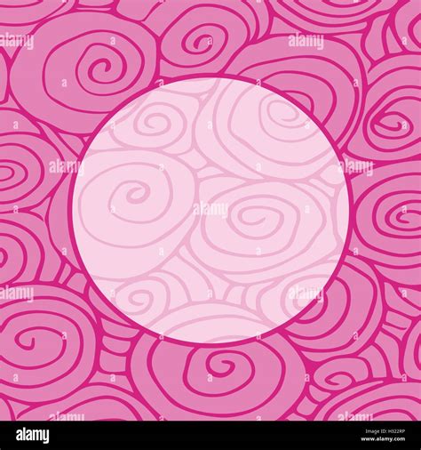 Wave hand-drawn pattern, waves frame circle abstract background curled pattern Stock Vector ...