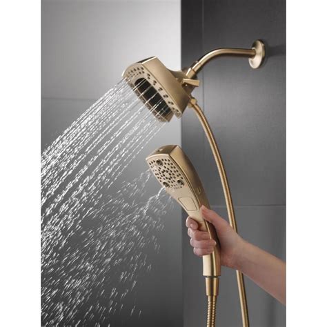 Delta In2ition Two-in-One 5-Spray 5.8 in. Dual Wall Mount Fixed and Handheld Shower Head in ...