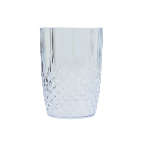 6 Clear 16 oz Crystal Cut Plastic Drinking Glasses - Disposable Tablew — LeilaniWholesale