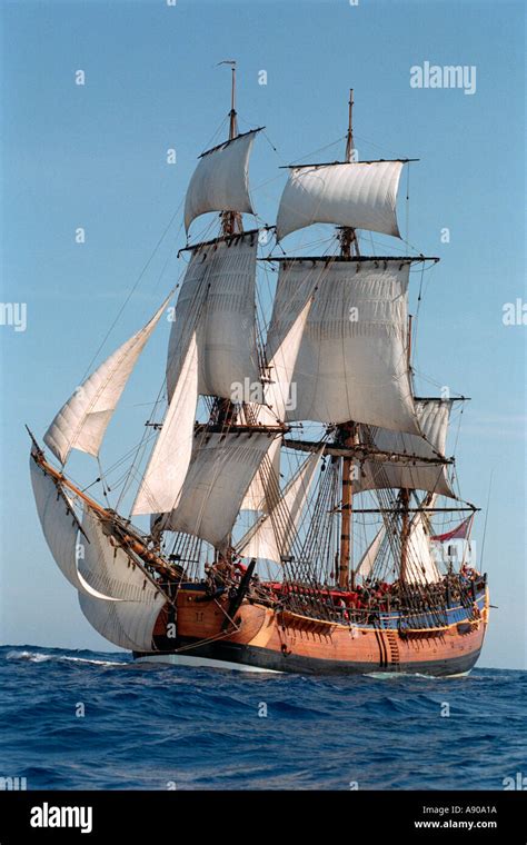 05 03 1997 sailing the replica of Captain Cook s ship Endeavor between the Canary Islands and ...