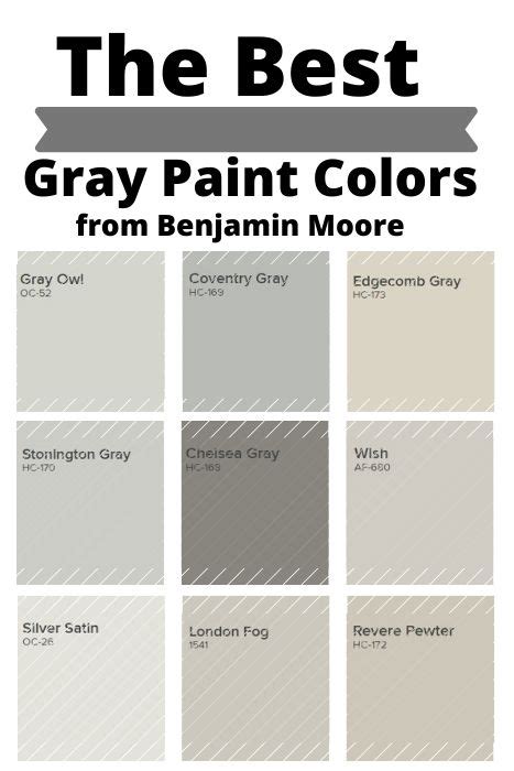 Benjamin Moore Gray Color Chart