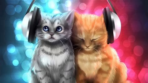 Gatitos escuchando música Fondo de pantalla 4k HD ID:6247