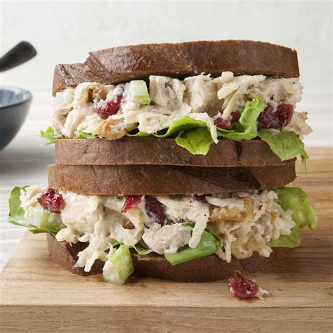 Cranberry-Walnut Chicken Salad Sandwiches Recipe | Taste of Home