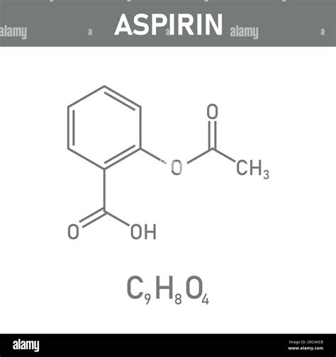 Chemical structure of Aspirin or Acetylsalicylic acid (C9H8O4 ...