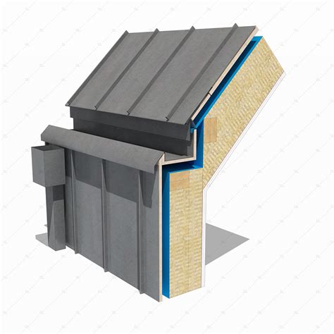 DL42 - Zinc standing seam wall to roof hidden box gutter detail