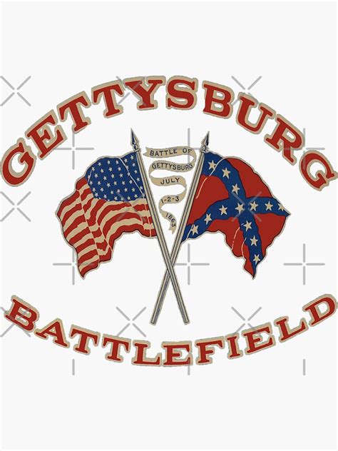 "Vintage Gettysburg Battlefield And Flags Image" Sticker by Drewaw | Redbubble