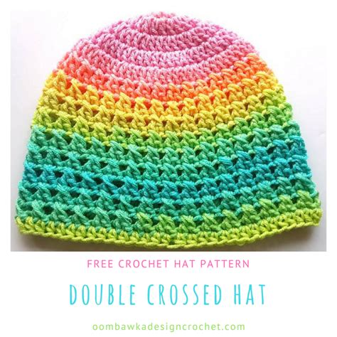 Free Crossed Double Crochet Hat Pattern in 11-sizes | Crochet hats ...