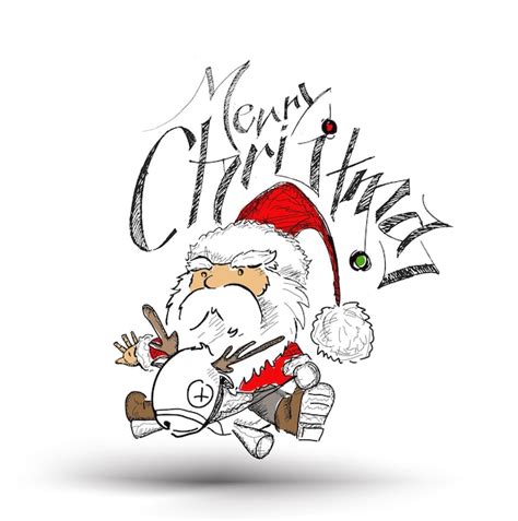 Free Vector | Merry christmas! cartoon style funny santa claus, vector ...