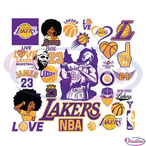 Lakers NBA Basketball Bundle Svg Digital File, Los Angeles Lakers Svg