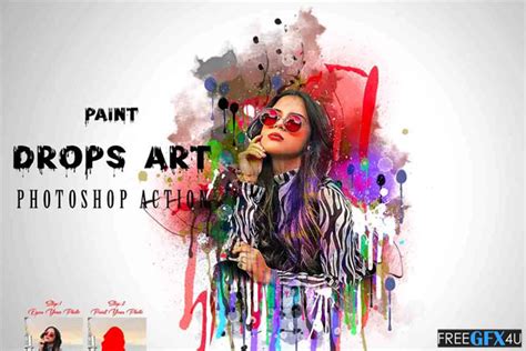 Paint Drops Art Photoshop Action - FreeGFX4u