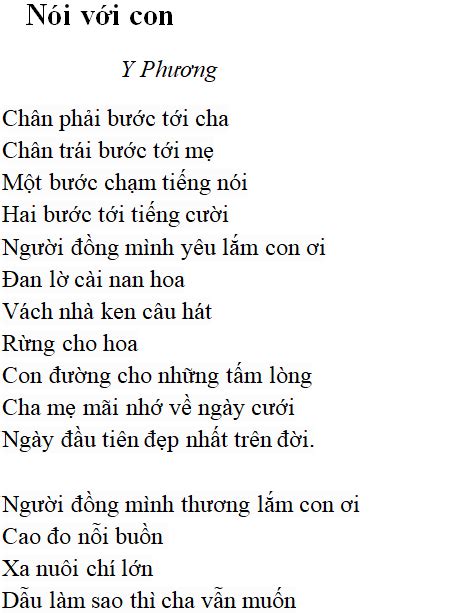 Nói với con – nội dung, dàn ý phân tích, bố cục, tóm tắt