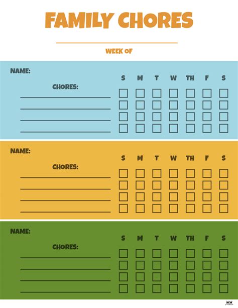 Multiple Children Chore Charts 10 Free Printable Charts Printabulls ...