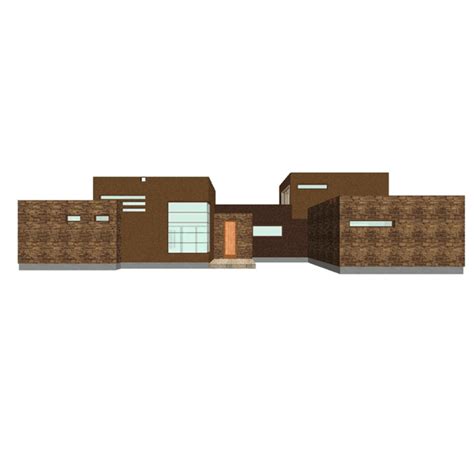 MODERN COURTYARD HOUSE PLAN 5513 – FRONT