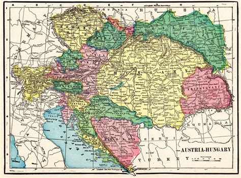 1894 Antique AUSTRIA Map George Cram Map of Austria Hungary | Etsy ...