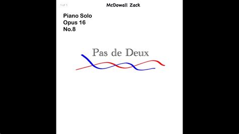 Pas de Deux: McDowall Zack Piano - YouTube