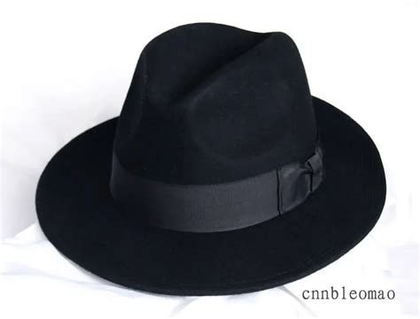 MICHAEL JACKSON black Fedora Hat Cap Wool Classic New Billie Jean ...