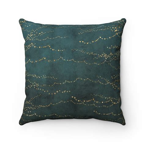 Pillow Cover Dark Teal Beige Couch Throw Accent Fancy - Etsy