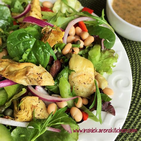 Roasted Artichoke and White Bean Salad with Lemon Basil Vinaigrette | Inside Karen's Kitchen