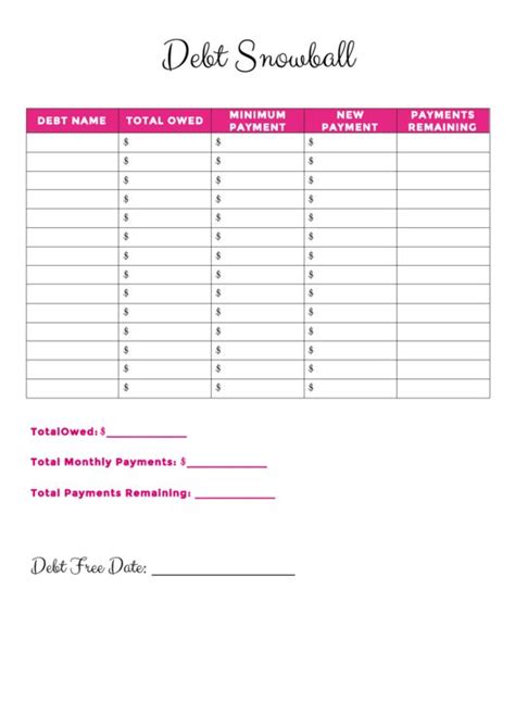 Need a Debt Snowball Spreadsheet Template? Here's a free template! Create ready-to-use forms at ...