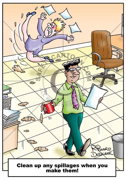 Safety cartoon – slips, trips and falls! | Safety Cartoon - health and ...