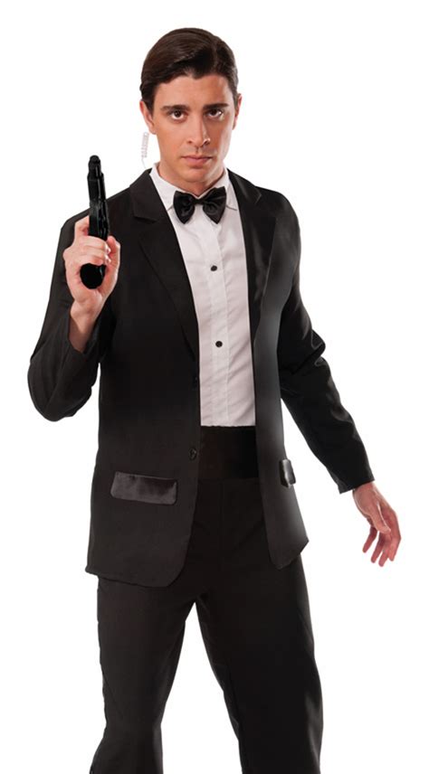 Mens Secret Service Agent Spy Tuxedo Halloween Costume